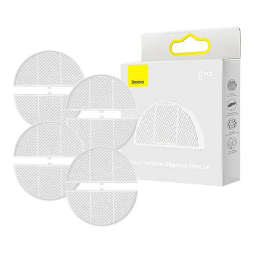 Set de filtre pentru distribuitorul de apă Baseus Smart Pet, 8 bucăți (alb)