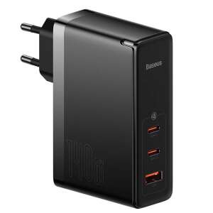 Brzi punjač Baseus GaN5 Pro 140W s 2 USB-C i 1 USB priključkom, crna - Mrežni adapter