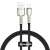 Cablu de date metalic Baseus Cafule USB la Lightning 2,4A 25 cm negru