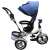 R-Sport blue tricycle with adjustable push bar and sun canopy