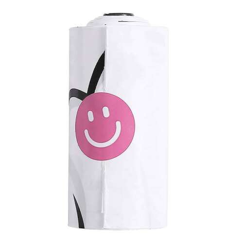 PetKit dog waste bag roll, white with pink smiley face