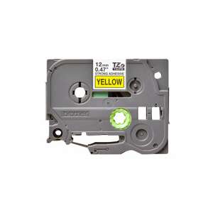Brother TZe-S631 12mm label tape, black on yellow, strong adhesive - Label Maker and Tape