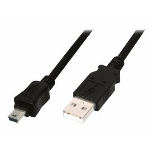 Digitus USB 2.0 A - Mini-B kábel - 1m fekete - Digitus