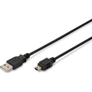 Digitus USB 2.0 A - Mini-B kábel, 3m, fekete - Digitus