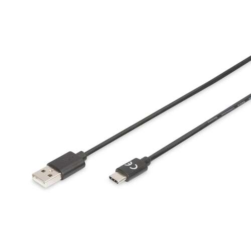 Digitus AK-300154-010-S USB-C - USB-A kábel, 1 méter, fekete