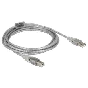 Kabel USB DeLOCK 83895 USB A do USB B, 3 metry, przezroczyste - Kabel USB