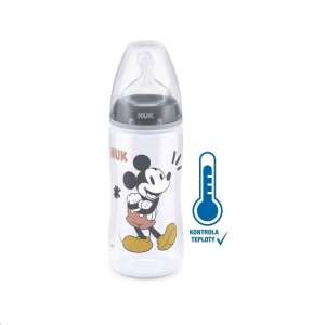 NUK Baba tanuló itatópohár, cumisüveg Disney Mickey hőmérséklet jelzővel 300 ml szürke 49617671 Nuk