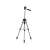 Silver tripod with phone holder, remote control, and carrying case