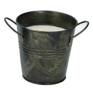 Citronella gyertya fém vödörben, 10x10cm, 20 órás égésidő, 160g viasz, réz színű - Mécses