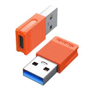 Mcdodo OT-6550 USB-C - USB 3.0 adapter, narancssárga, kétoldalas nézet - Mcdodo
