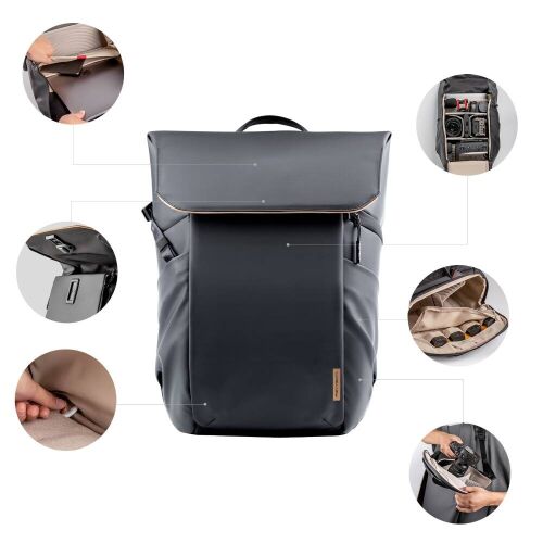 PGYTECH OneGo Air 25L backpack, obsidian black, usage examples