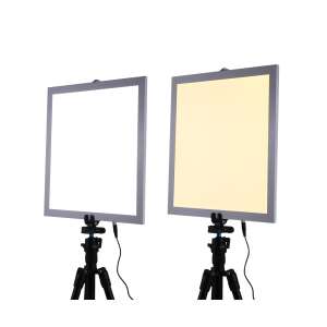 PuluZ LED árnyék nélküli lámpa panel, 1200 lumen, 6000K, két fénymóddal, fehér és meleg fehér, állványokon - Stúdiófény és Reflektor