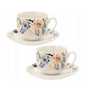 Set elegant din porțelan din 2 căni – model floral 49695186 - Cești de ceai
