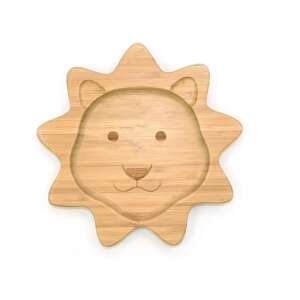 Bambusteller in Löwenform mit Saugnapf, perfekt für Kleinkinder und Babys - Füttern