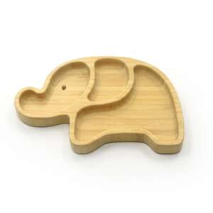 Elephant shaped bamboo plate with silicone suction cup, perfect for baby led weaning - Kids' Plate