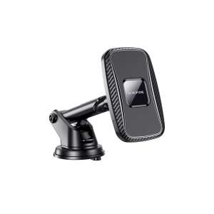 Borofone BH35 black magnetic wireless car phone holder with suction cup mount - Borofone