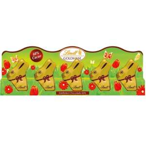 Lindt Goldhase Edelbitter 60% kakaótartalmú csokoládé nyúl, 5 x 10g - Lindt