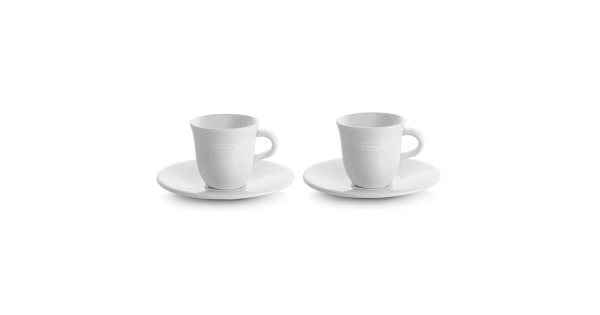 De'Longhi DLSC308 Porcelain Espresso Cup & Saucer, Set of 2