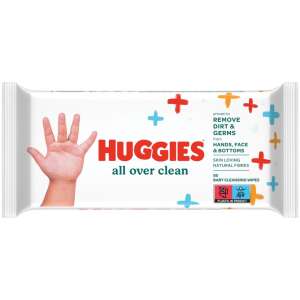 Huggies All Over Clean nedves Törlőkendő 56db 49715494 Törlőkendők - Parabénmentes