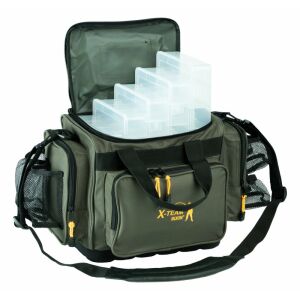 Jaxon fishing team bag + 5 boxes 47/27/30cm 131785895 - Pergető táska