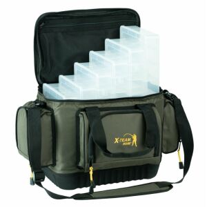 Jaxon fishing team bag + 6 boxes 47/30/27cm 131780329 - Pergető táska