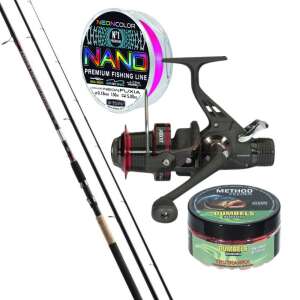 Jaxon piros zafira feeder horgász szett, 360 cm, tartalmaz bot, ors, zsinór, és csalit - Feeder szett