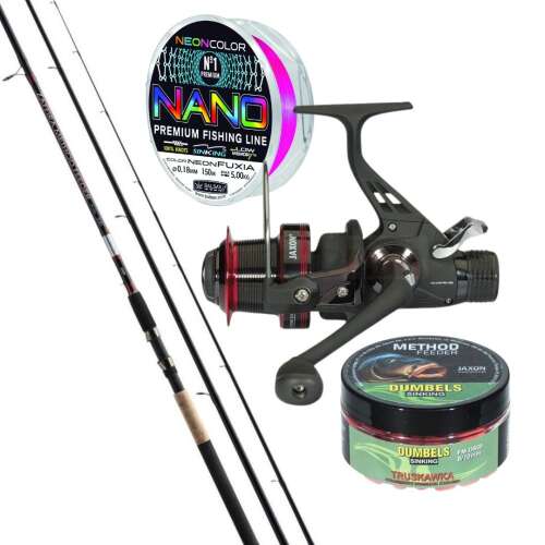 Jaxon piros zafira feeder horgász szett, 360 cm, tartalmaz bot, ors, zsinór, és csalit