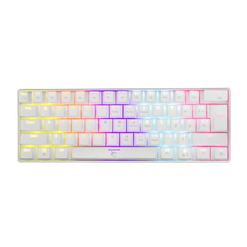 White Shark Shinobi 60% mechanical gaming keyboard with rainbow backlight, white and rainbow color