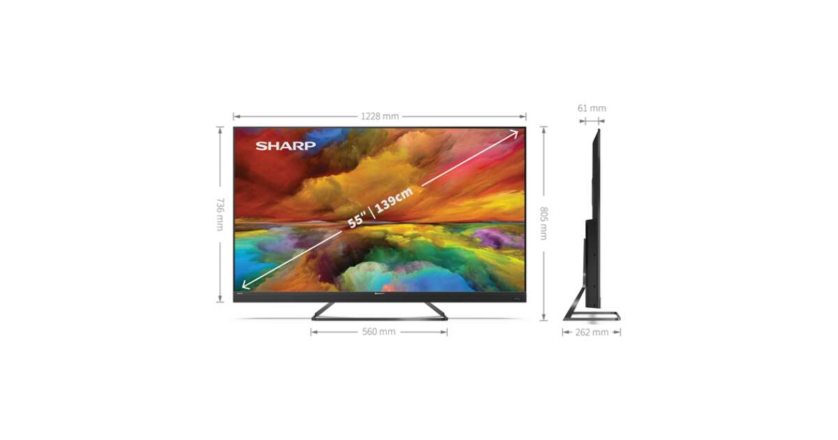 SHARP 55EQ3EA 139cm, frameless 4K UHD Quantum Dot Android LED TV