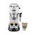 DeLonghi Dedica Style EC685W Espresso Machine, White, making espresso and cappuccino
