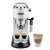 DeLonghi Dedica Style EC685W Espresso Machine, White, making espresso and cappuccino