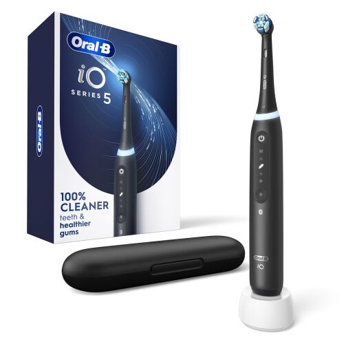 Електрическа четка за зъби Oral-B iO Series 5 Черна със станция за зареждане и калъф за пътуване