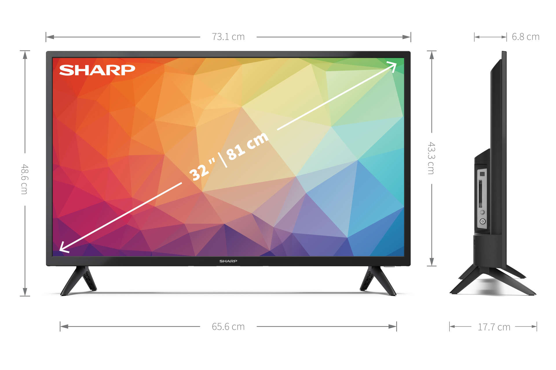 Sharp 32fg2e hd android led televízió, 81 cm, dolby digital +