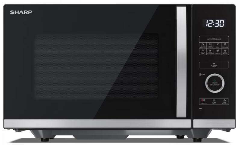 Sharp YC-QS254AE-B микровълнова печка Плот Соло микровълна 25 Д 900 W Черен, Неръждаема стомана (YC-QS254AEB)