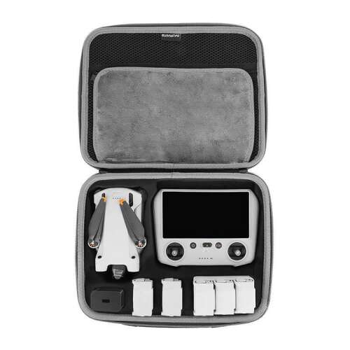 Sunnylife carrying case for DJI Mini 3 Pro and Mini 3 drone, open, showing drone, controller, and accessories