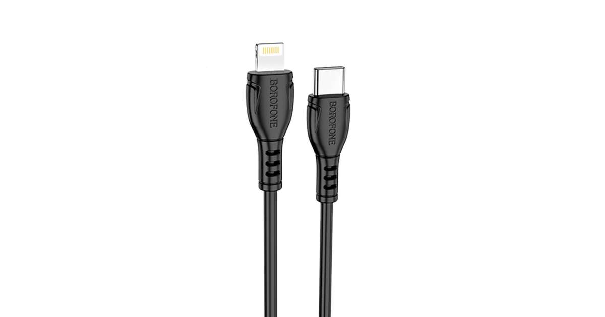 Borofone BX51 Triumph Type-C/Lightning Kábel 1 Méter Fekete | Pepita.hu