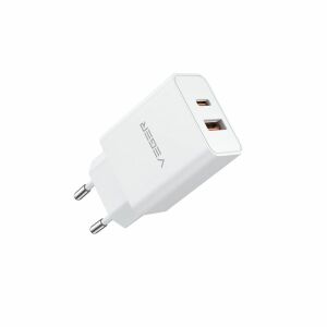 Veger VLS302U 30W USB-C und USB-A Dual-Port-Wandladegerät, weiß - Netzwerkadapter