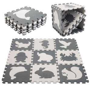 Hab Szivacs Puzzle 85x85cm, 9db - Fekete és Ekrü Állatos 49818813 Szivacs puzzle