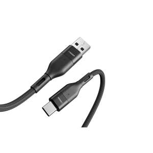 Töltő és adatkábel USB/Type-C csatlakozóval 3A 1.2 méter Veger AC02 fekete 49819346 - Veger
