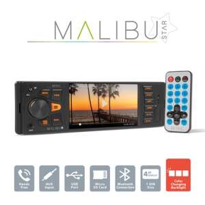 MNC Malibu Star 1 DIN car stereo with 4x50W power, Bluetooth, MP3, AUX, SD, USB, and 4 inch LCD display - MNC