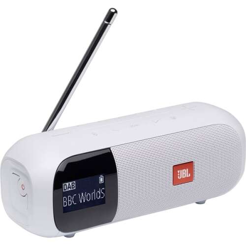 JBL Tuner 2 portable Bluetooth speaker with FM radio, white