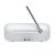 Back view of JBL Tuner 2 white portable radio speaker with antenna
