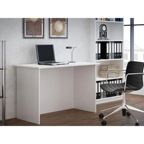 White Standard Desk in office setting with laptop and chair