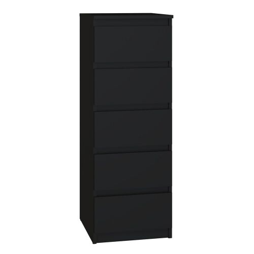 Mallow W5 Black 5-Drawer Chest of Drawers