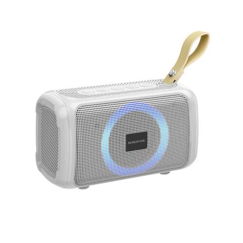 Borofone BR17 Cool Sport Bluetooth speaker in white with a blue light ring