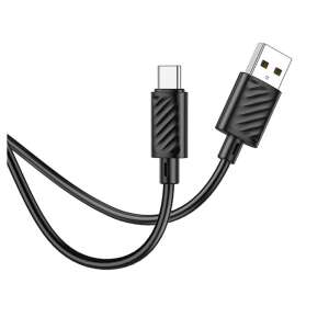 Hoco X88 Gratified USB zu Type-C Lade- und Datenkabel, schwarz, 1 Meter - Hoco