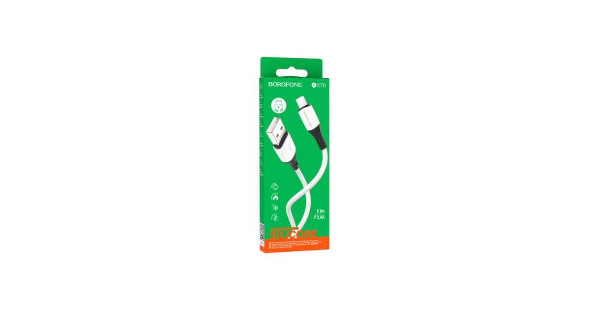 Borofone BX79 Lightning kábel 2.4A 1 méter fehér | Pepita.hu