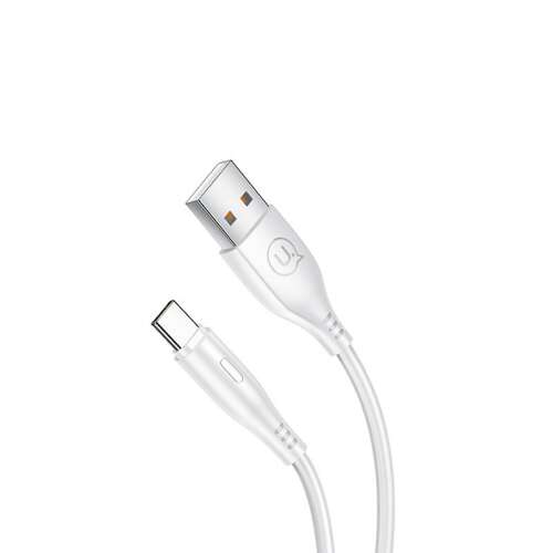 USAMS U18 USB-ről Type-C-re töltőkábel, fehér, 1 méter