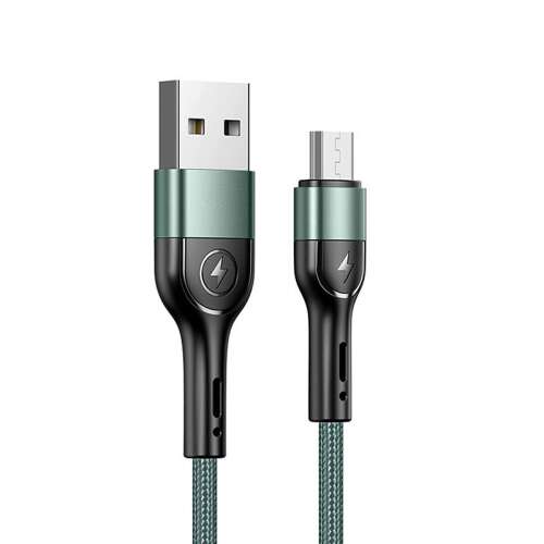 Cablu de încărcare și date USAMS SJ450 U55 verde USB la Micro-USB