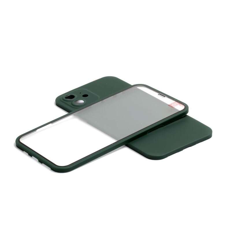 360 Full Body iPhone 12 6.1 TPU Tok + Üveg Fólia Zöld